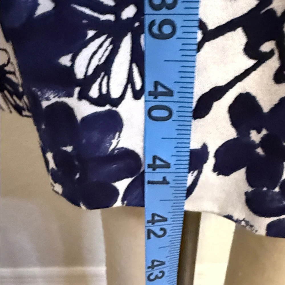 Anne Klein Navy and White Floral Midi Dress - Picture 9 of 11